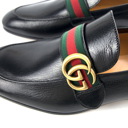 Gucci GG Web Leather Loafer Black
