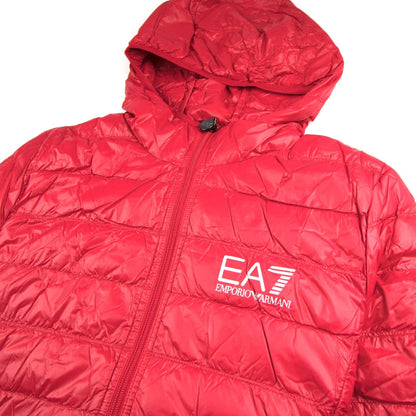 EA7 Emporio Armani Hooded Down Jacket Red