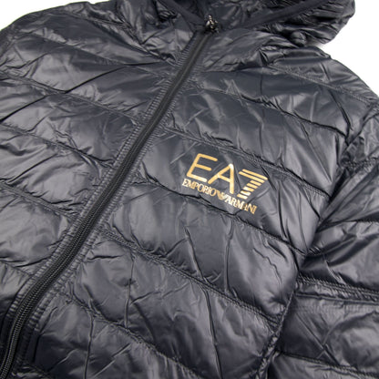 EA7 Emporio Armani Hooded Down Jacket Black/Gold