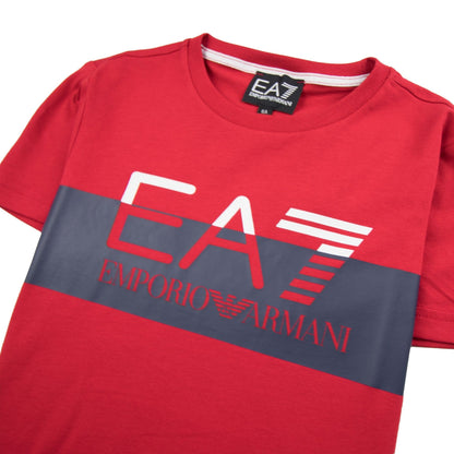 Emporio Armani EA7 Junior Block Logo Tee Red