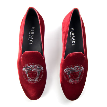 Versace Medusa Loafer Velour Red