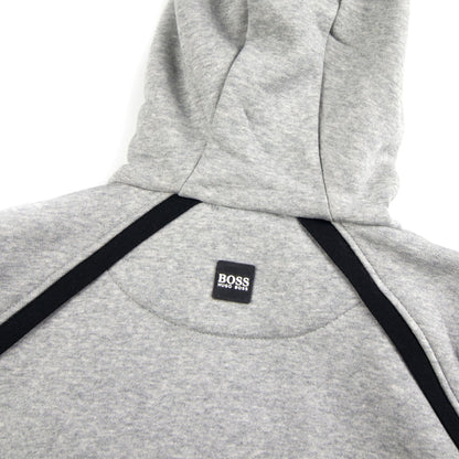 Hugo Boss Kids Rubber Logo Zip Up Hoody Grey/Black