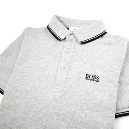 Hugo Boss Kids Tipped Short Sleeve Polo Light Grey