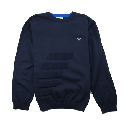 Armani Junior Eagle Knitted Jumper Navy
