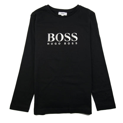 Hugo Boss Kids Chest Logo Long Sleeve T-Shirt Black