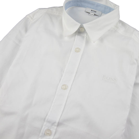 Hugo Boss Kids Long Sleeve Shirt White