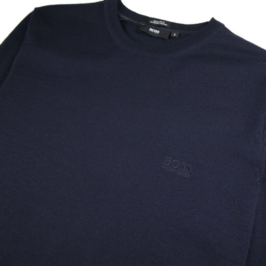 Hugo Boss Bargritte-B Round Neck Knitted Jumper Navy