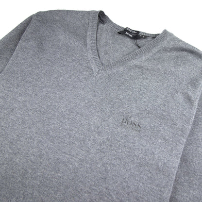 Hugo Boss Bargritte-B V Neck Knitted Jumper Grey