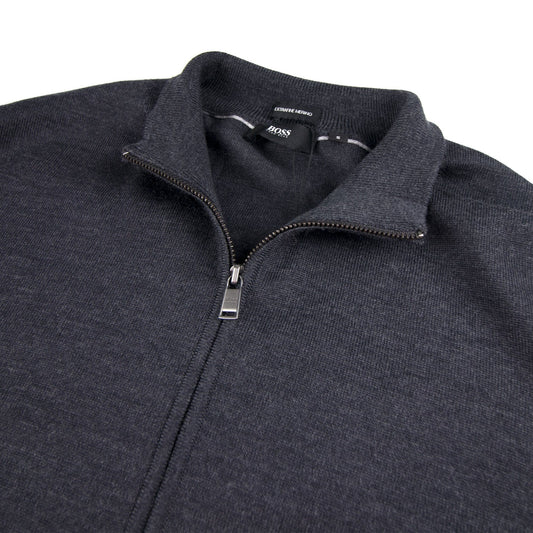 Hugo Boss Balonso Full Zip Jumper Dark Grey
