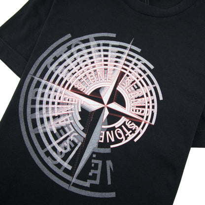 Stone Island Junior Spiral Compass T-Shirt Black