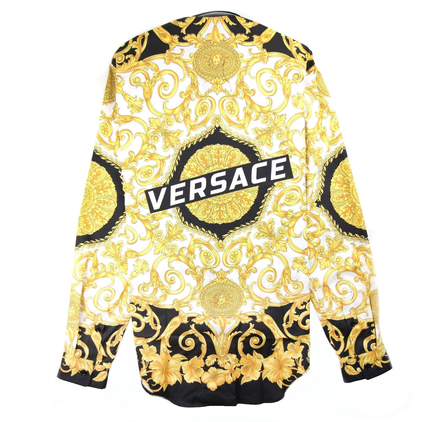 Versace Hibiscus Print Shirt Black/Gold