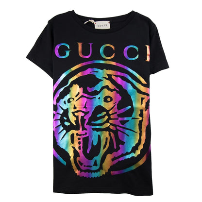 Gucci Junior Foil Tiger T-Shirt Black/Multi