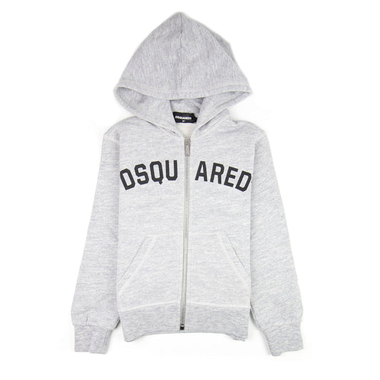 Dsquared2 Kids Logo Print Zip Up Logo Grey