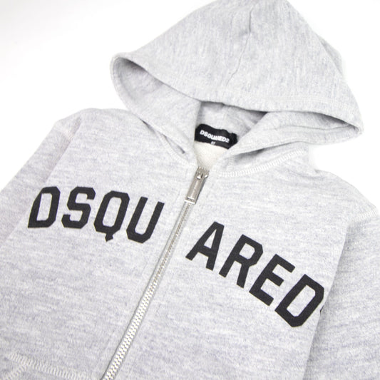 Dsquared2 Kids Logo Print Zip Up Logo Grey