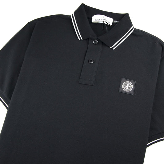 Stone Island Twin Tipped Short Sleeve Polo Shirt 'Regular Fit' Black