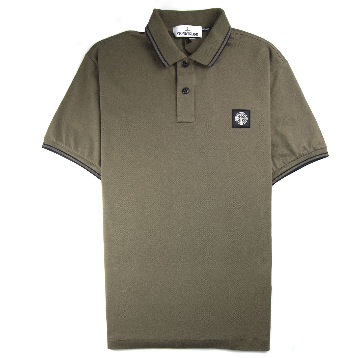 Stone Island Twin Tipped Short Sleeve Polo Shirt 'Regular Fit' Khaki