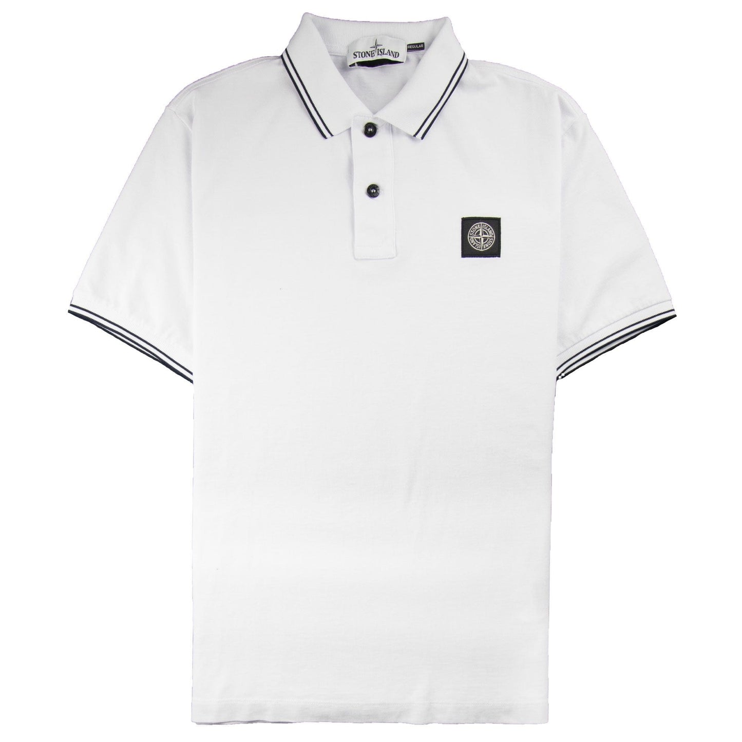 Stone Island Twin Tipped Short Sleeve Polo Shirt 'Regular Fit' White