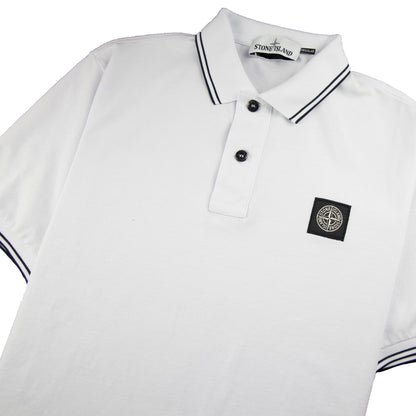 Stone Island Twin Tipped Short Sleeve Polo Shirt 'Regular Fit' White