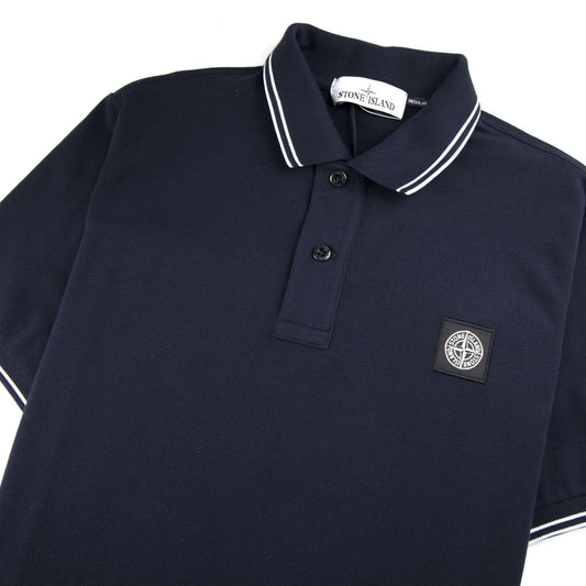 Stone Island Twin Tipped Short Sleeve Polo Shirt 'Regular Fit' Navy
