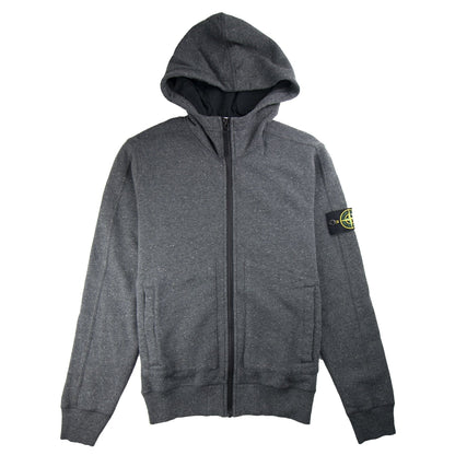 Stone Island Zip Up Hoody Marl Dark Grey