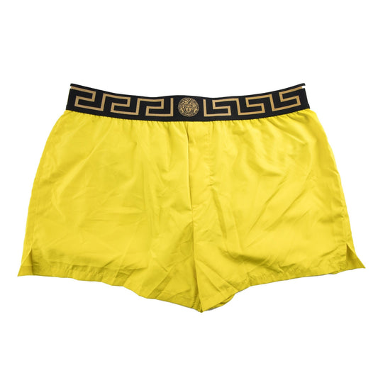 Versace Medusa Waistband Swim Shorts Yellow