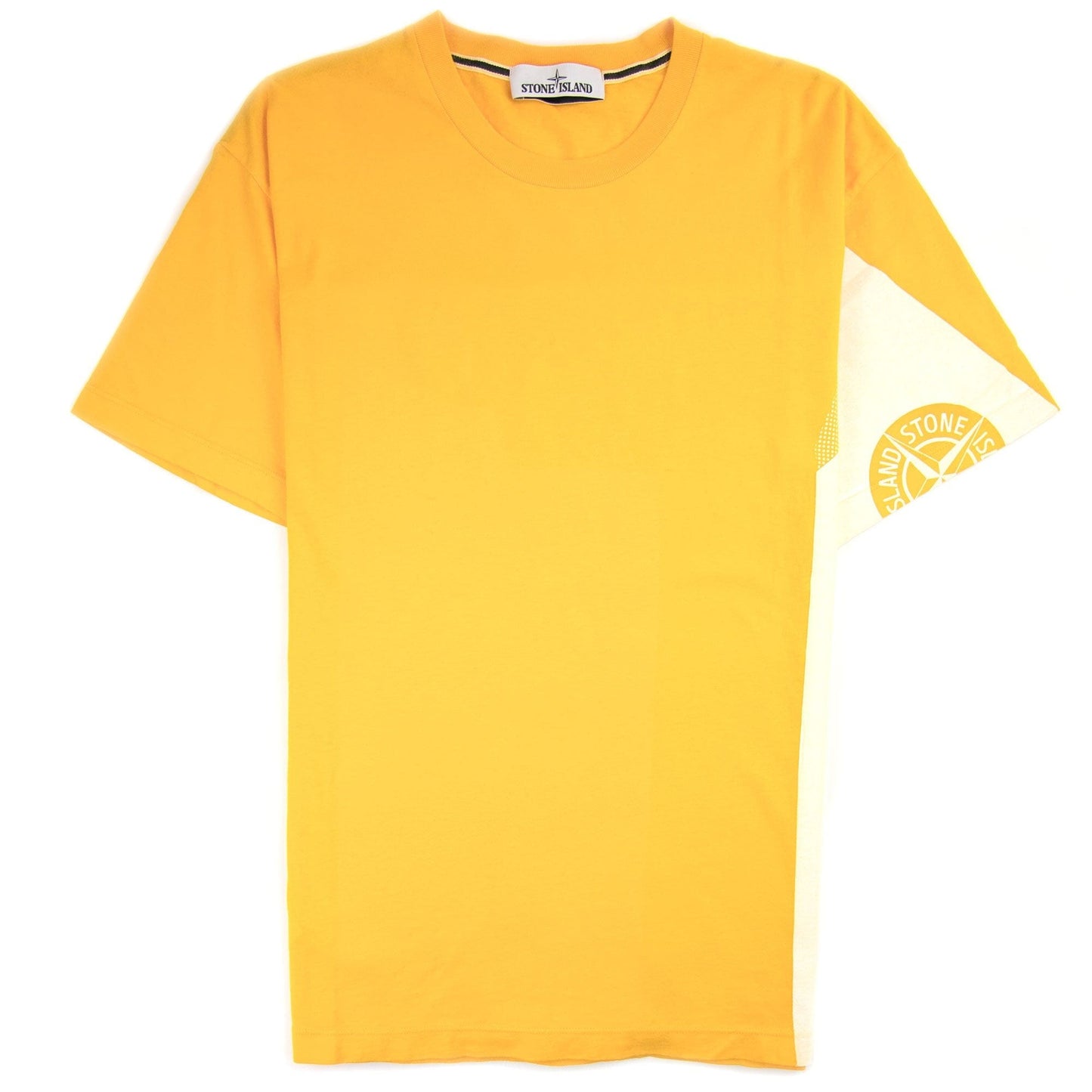 Stone Island Arm And Back Compass Logo T-Shirt Yellow