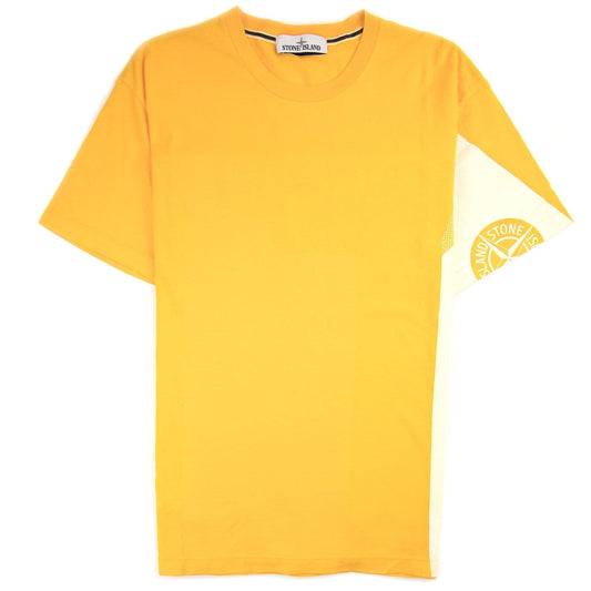 Stone Island Arm And Back Compass Logo T-Shirt Yellow