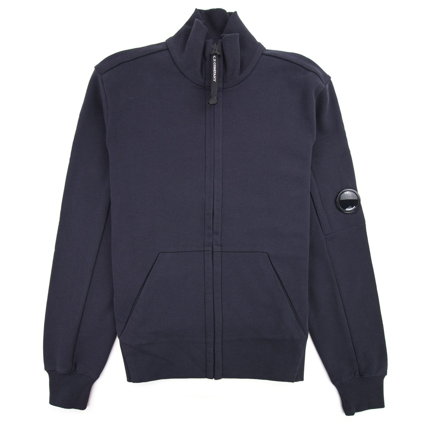 CP Company Funnel Neck Watch-viewer Lens Zip Up Sweatshirt Navy