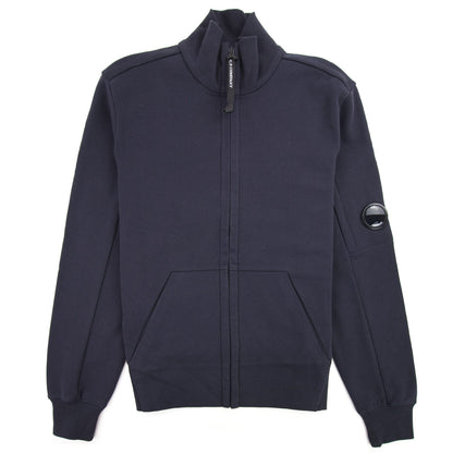 CP Company Funnel Neck Watch-viewer Lens Zip Up Sweatshirt Navy
