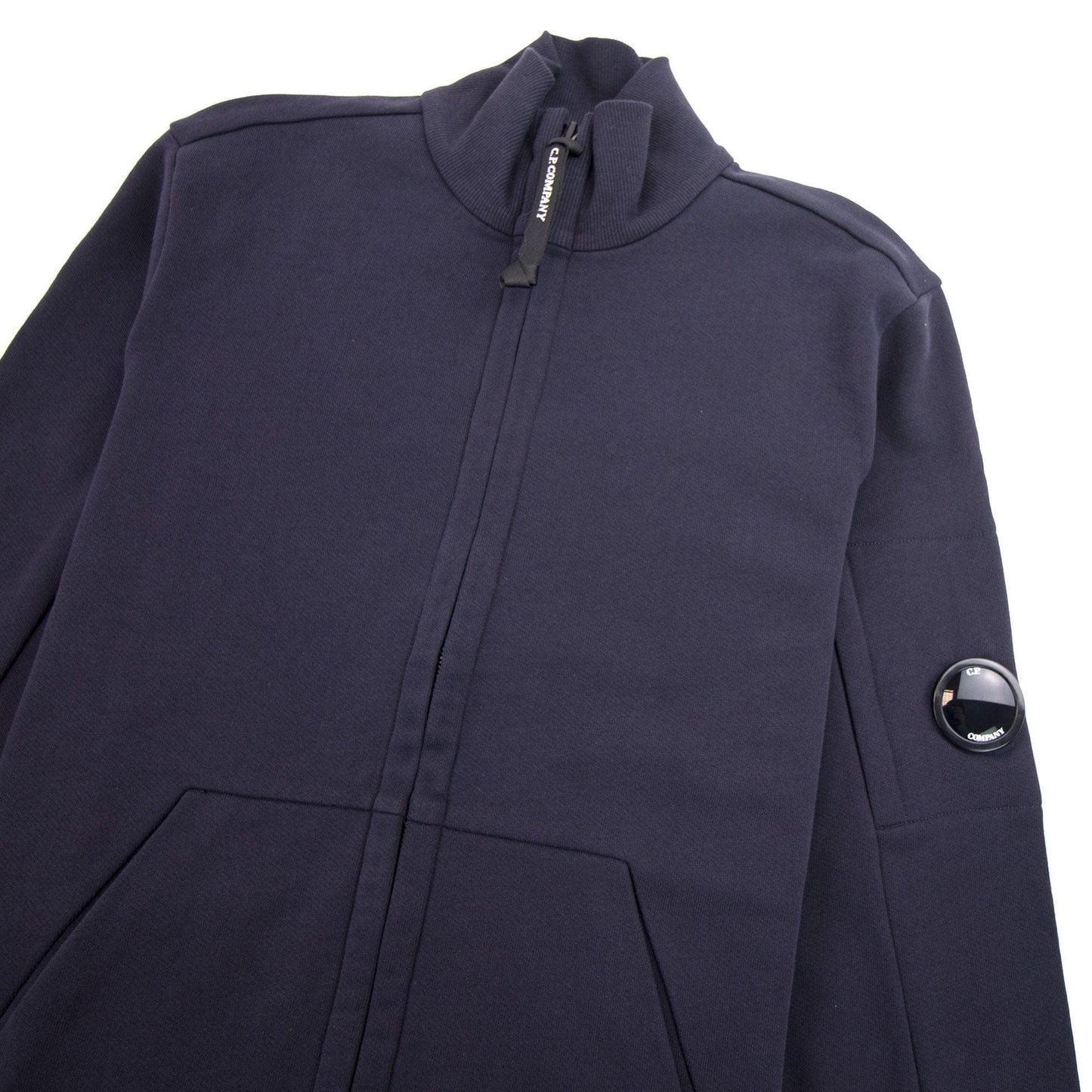 CP Company Funnel Neck Watch-viewer Lens Zip Up Sweatshirt Navy