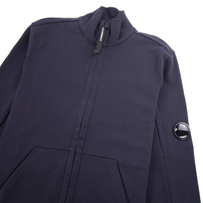 CP Company Funnel Neck Watch-viewer Lens Zip Up Sweatshirt Navy