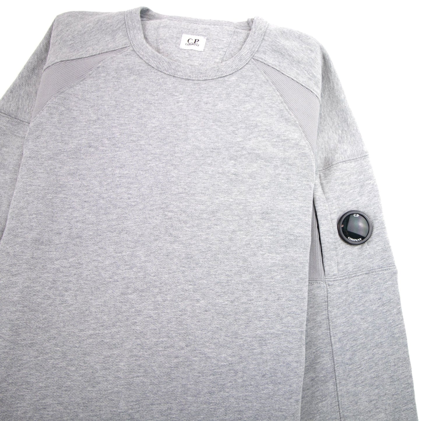 CP Company Diagonal Fleece Lens Sweatshirt w/ Waist String Grey