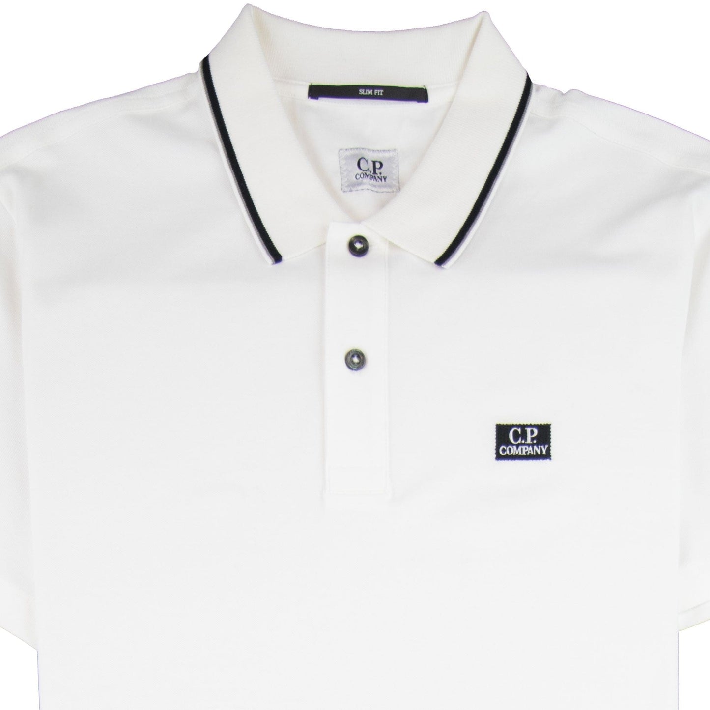 CP Company Tipped Polo Shirt White