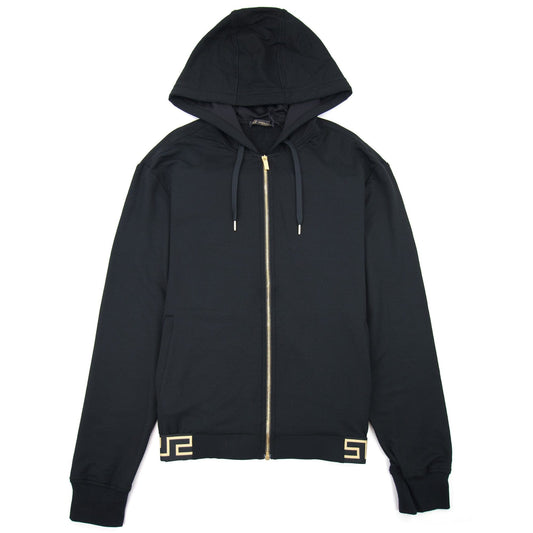 Versace Medusa Waist Band Zip Hoody Black