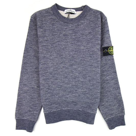 Stone Island Junior S/S Sweatshirt Marl Blue V0026