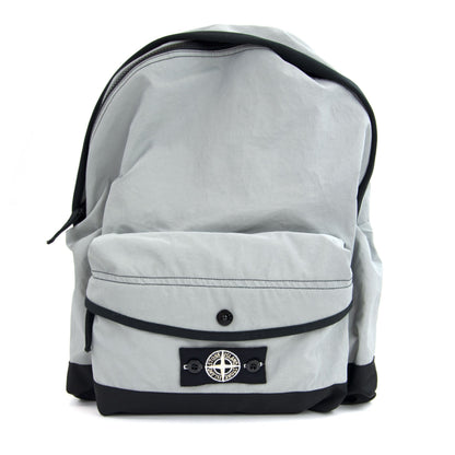 Stone Island Junior Garment Dyed Plated Reflective Rucksack Grey