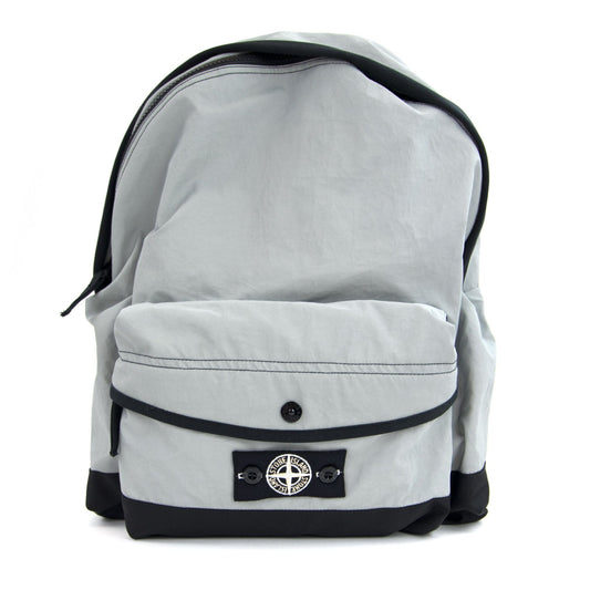 Stone Island Junior Garment Dyed Plated Reflective Rucksack Grey
