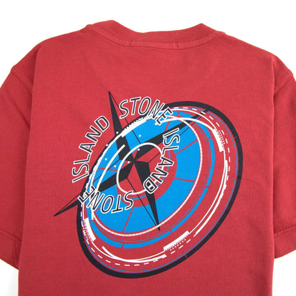 Stone Island Junior Back Logo T-Shirt Red V0010