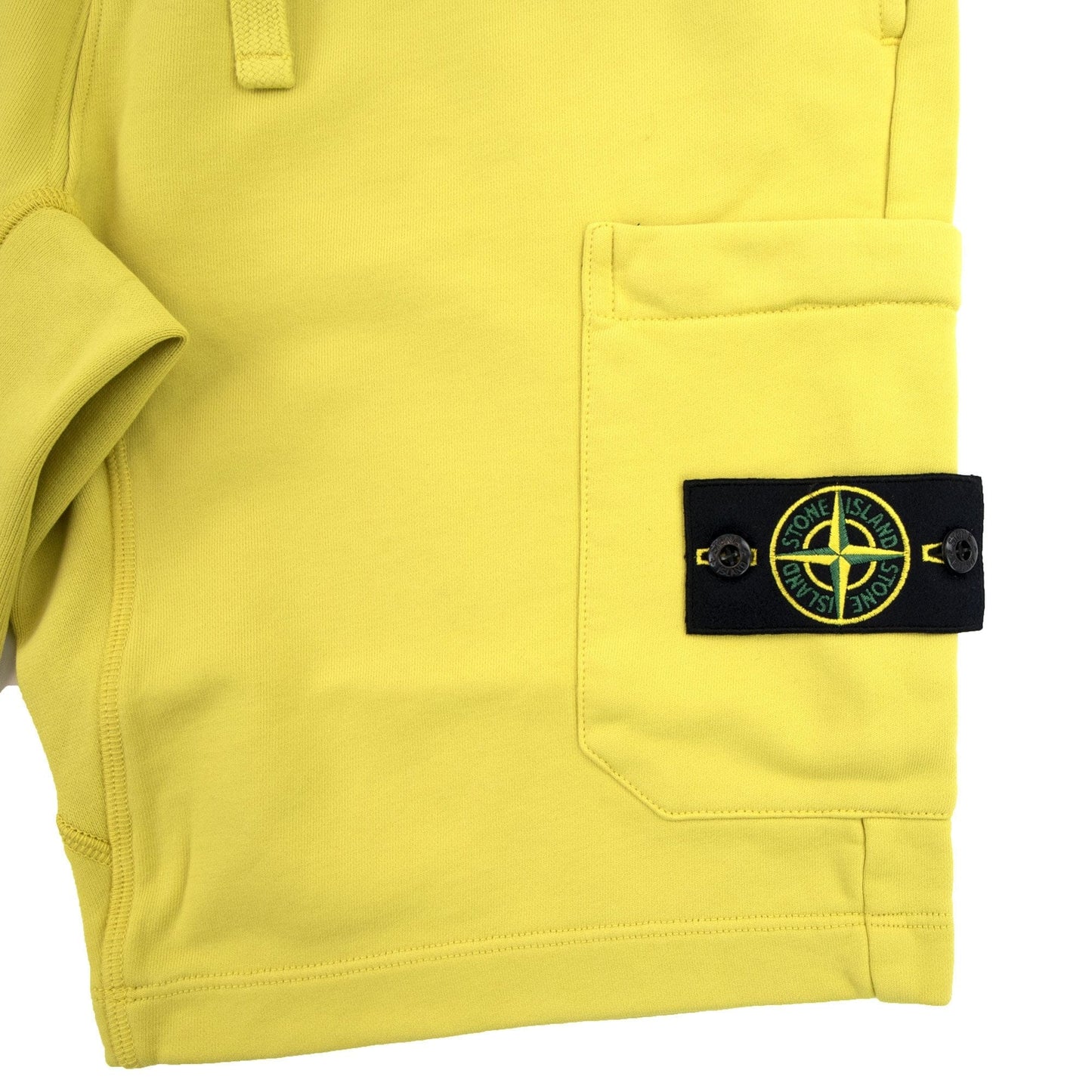 Stone Island Fleece Badge Shorts Yellow V0038