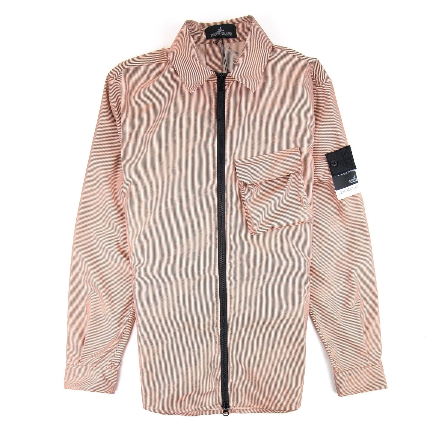 Stone Island Shadow Project Lenticular Zip-up Overshirt Jacket Peach V0083