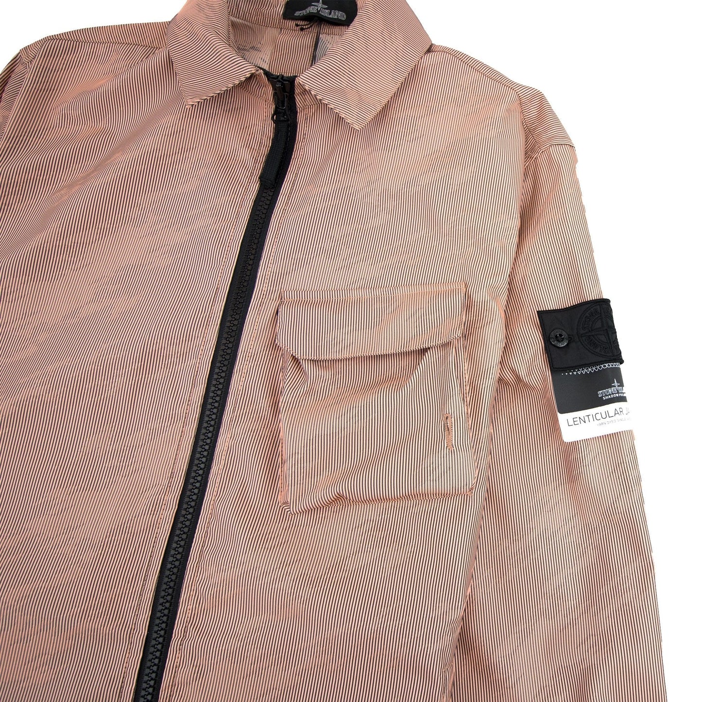 Stone Island Shadow Project Lenticular Zip-up Overshirt Jacket Peach V0083