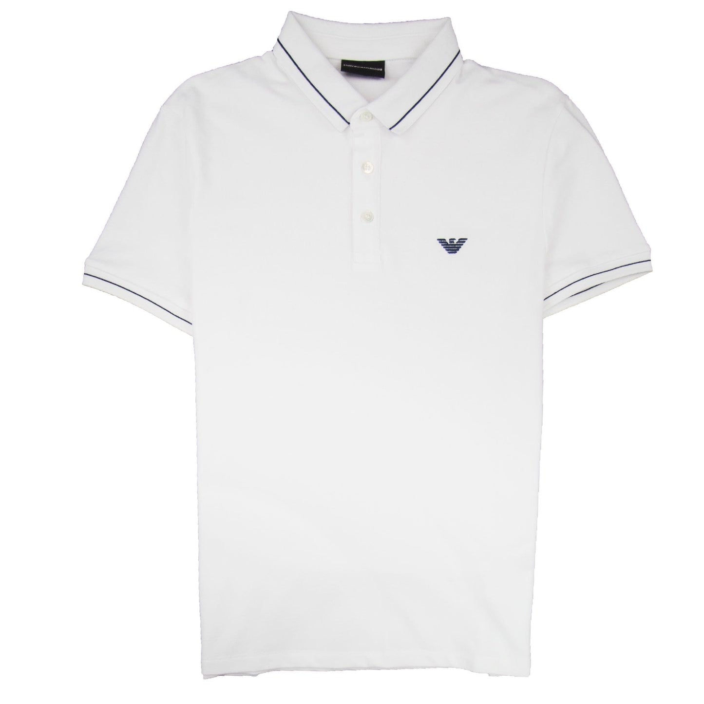 Armani Jeans Tipped Logo Polo Shirt White 0100