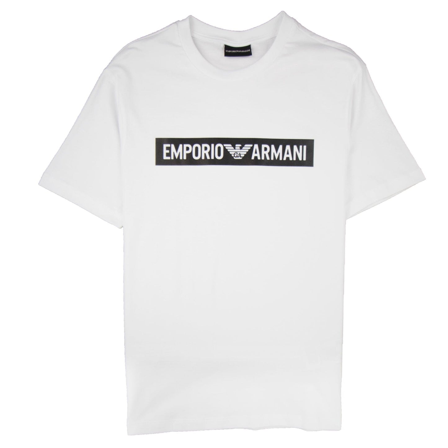 Armani Jeans Leather Logo T-shirt Bianco Ottico 0100