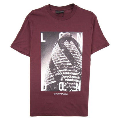 Armani Jeans City Logo London T-shirt Rosso Sangue 0347
