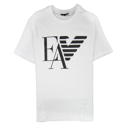 Armani Jeans Ea Eagle Print Logo T-shirt Bianco Ottico 0100