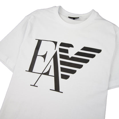 Armani Jeans Ea Eagle Print Logo T-shirt Bianco Ottico 0100