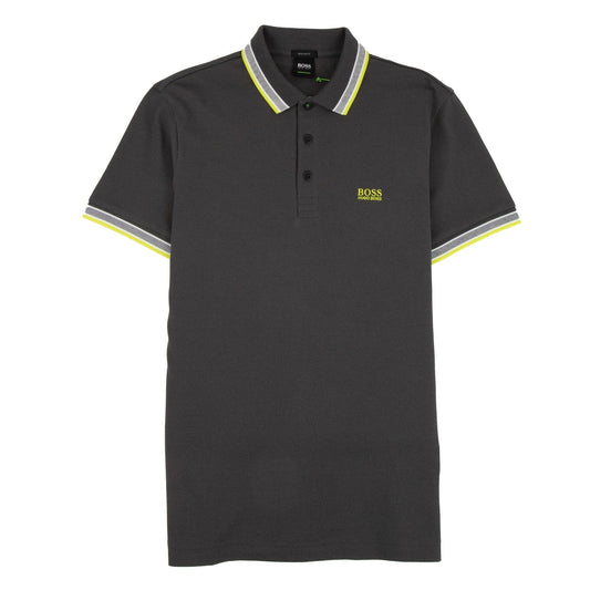 Hugo Boss Paddy Short Sleeve Polo Shirt Grey/Lime Green