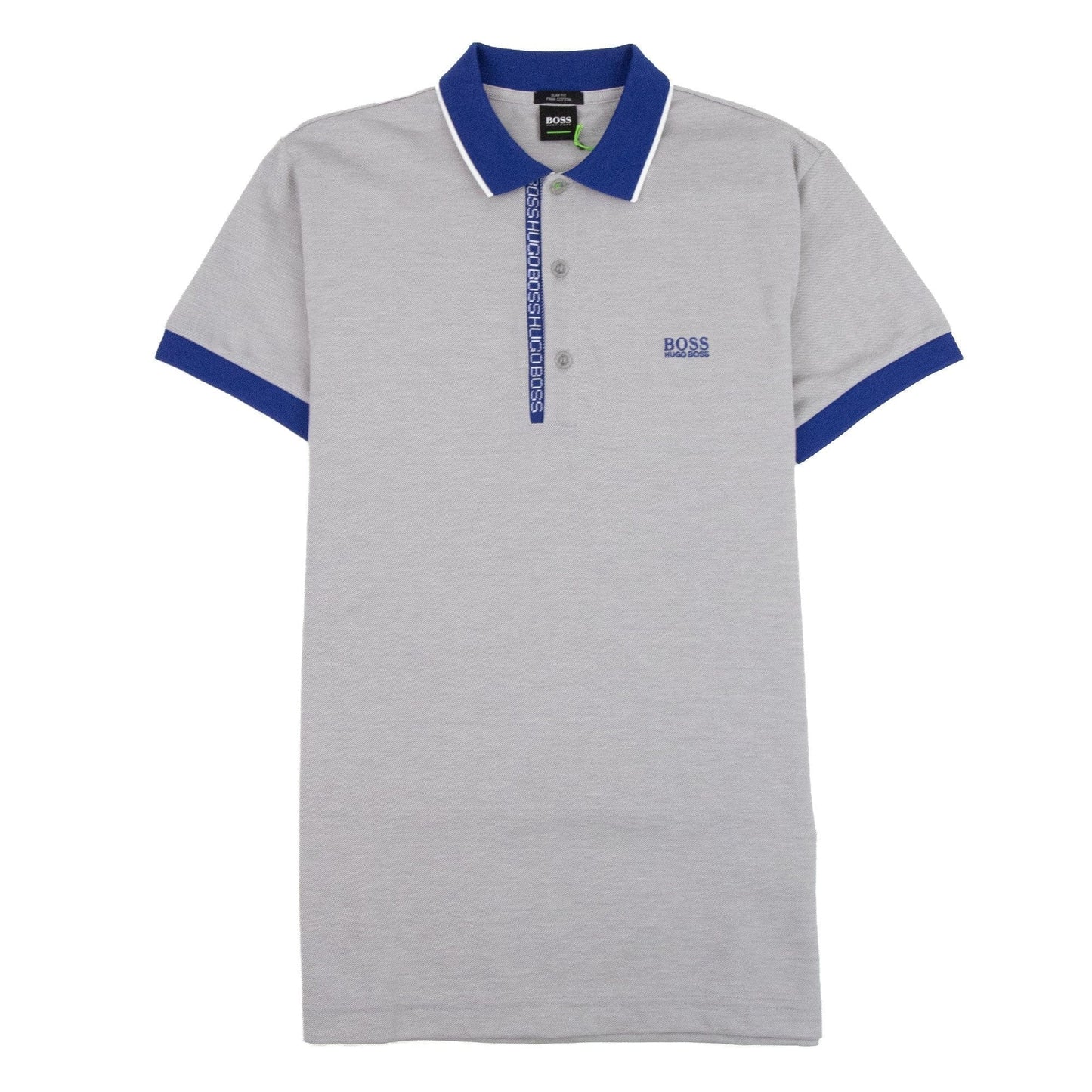 Hugo Boss Paule 4 Short Sleeve Polo Shirt Grey/Blue