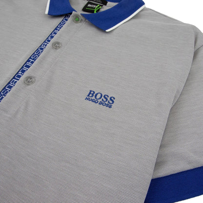 Hugo Boss Paule 4 Short Sleeve Polo Shirt Grey/Blue