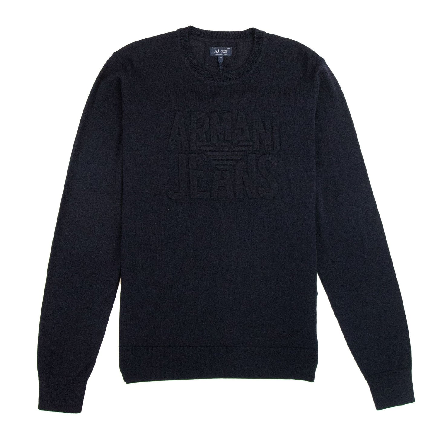 Armani Jeans Embossed Logo Lightweight Sweatshirt Blue